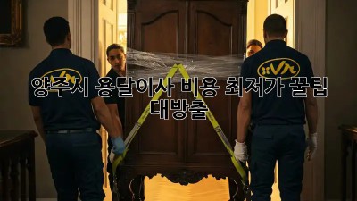 양주시 용달이사 비용 최저가? 꿀팁 대방출! 🤩