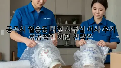 공주시 월송동 대형 사무실 이사 후기: 성공적인 이전 전략은?