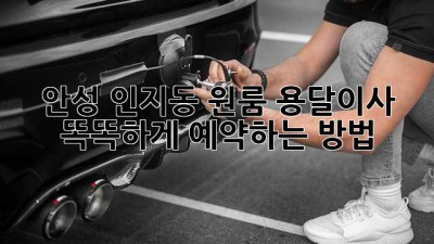안성 인지동 원룸 용달이사, 똑똑하게 예약하는 방법!